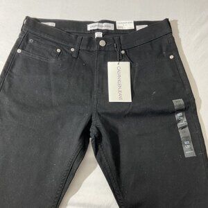 Calvin Klein Jeans Mens Straight Fit Black Denim Pants W31 L30